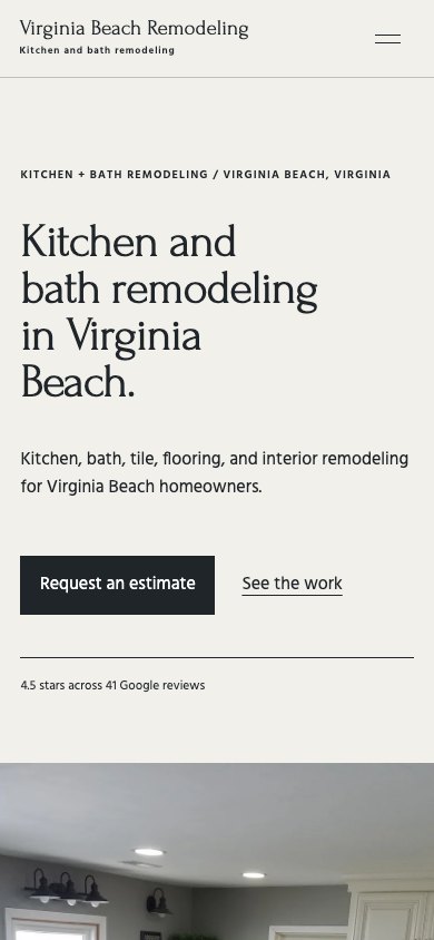 The new homepage on a phone