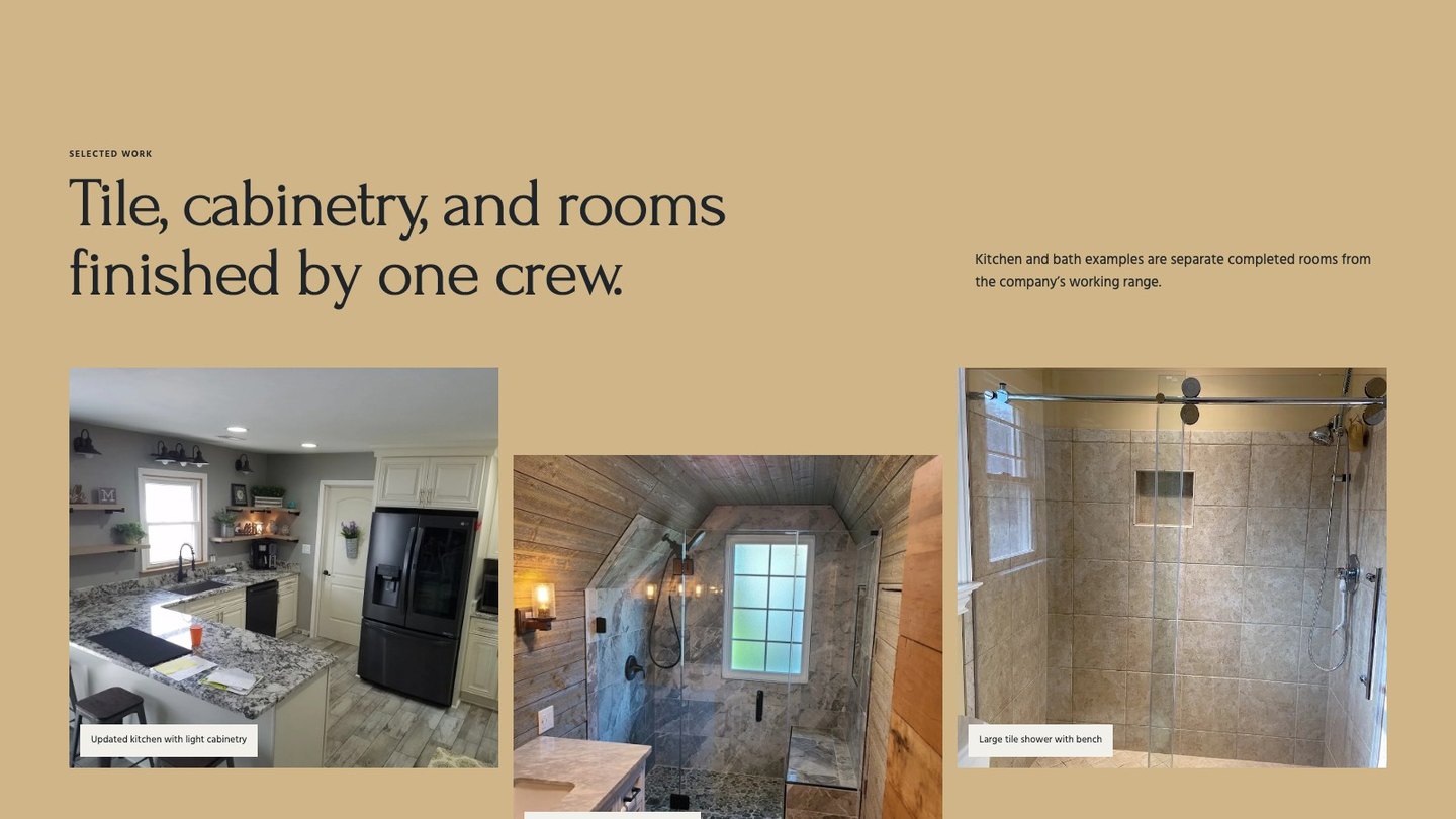 The project section of the new homepage